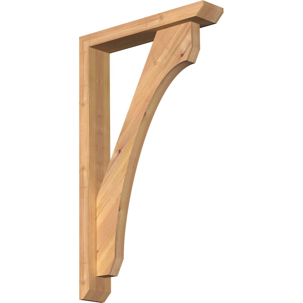 Ekena Millwork Legacy Slat Smooth Bracket w/ Offset Brace, Western Red Cedar, 3 1/2"W x 18"D x 30"H BKT0402X18X30LEC06SWR - main